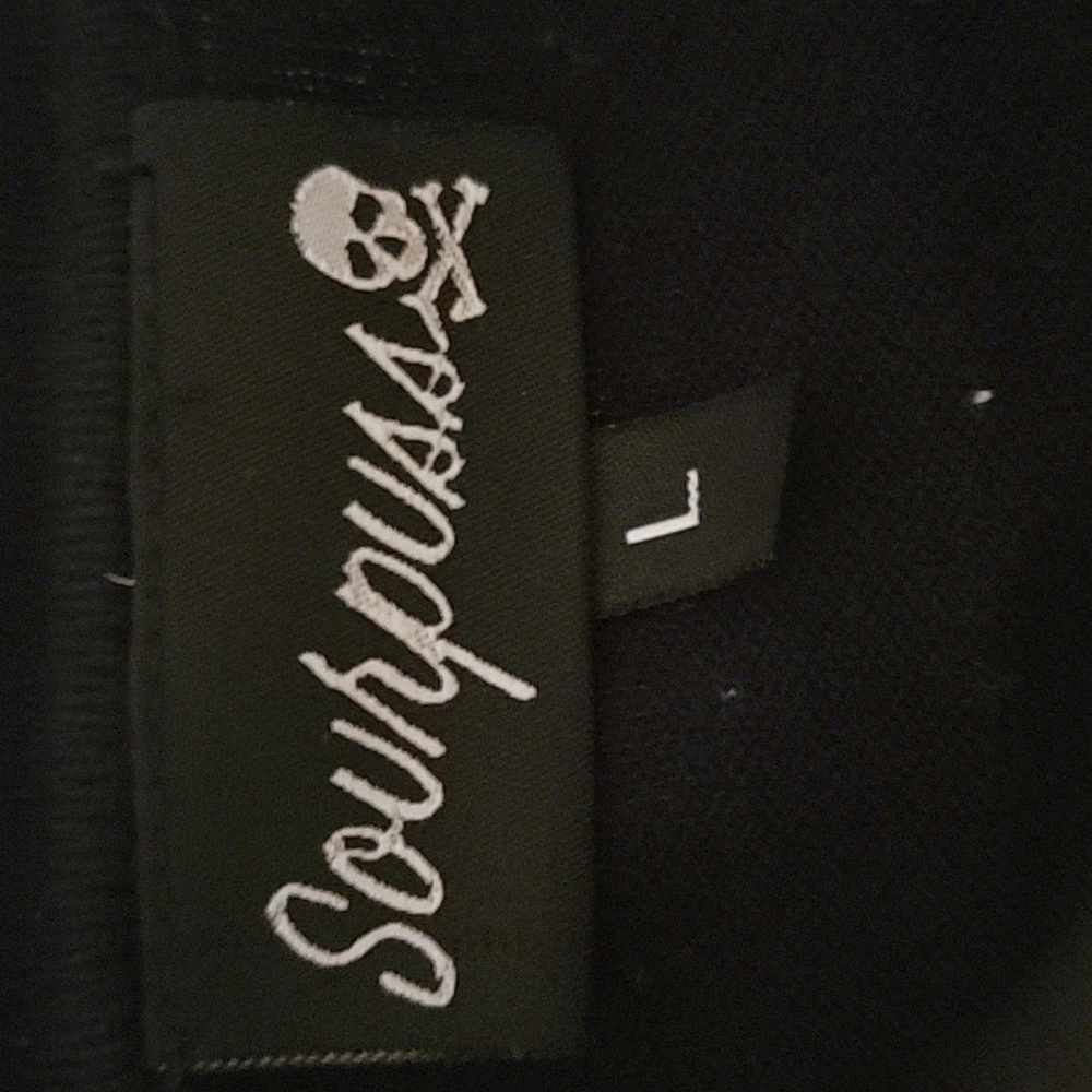 Sourpuss Johnny Cash Black and White Cardigan Sweater - Picture 4 of 4
